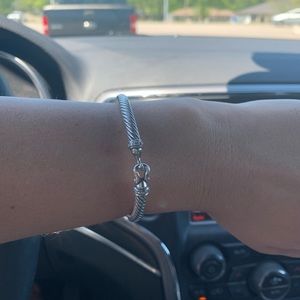 David Yurman 5mm Cable Buckle Bracelet w diamonds